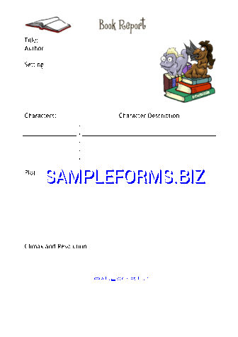 Book Report Template 2 doc pdf free
