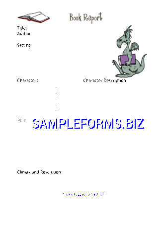 Book Report Template 3 doc pdf free